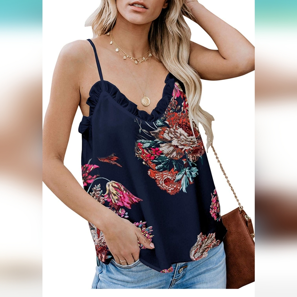 Navy Floral Cami Tank
